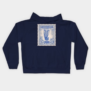 Lyre Bird Postage Stamp Kids Hoodie